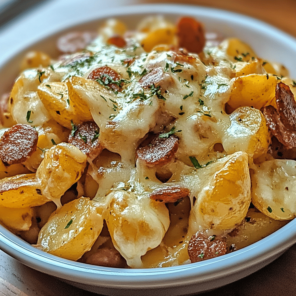 Cheesy Ranch Potatoes and Smoked Sausage