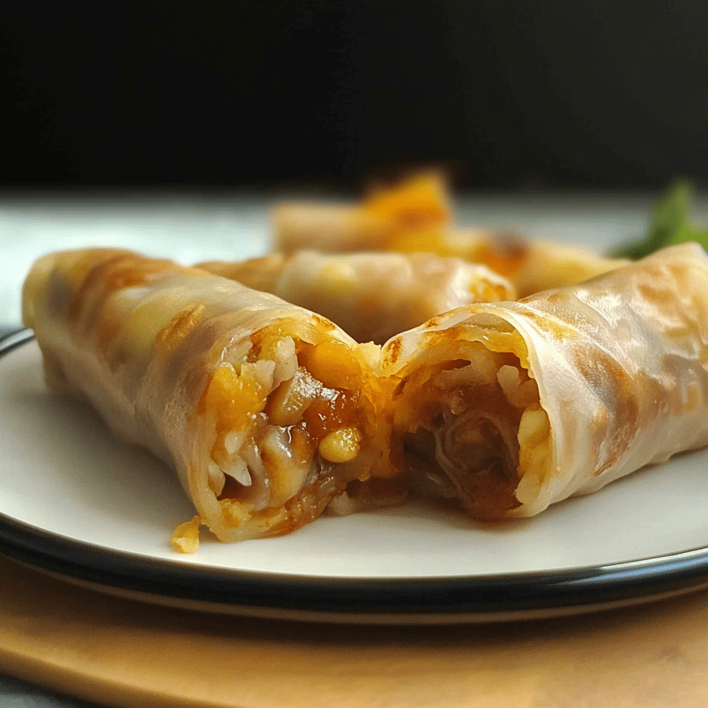 Baked Apple Pie Rice Paper Rolls