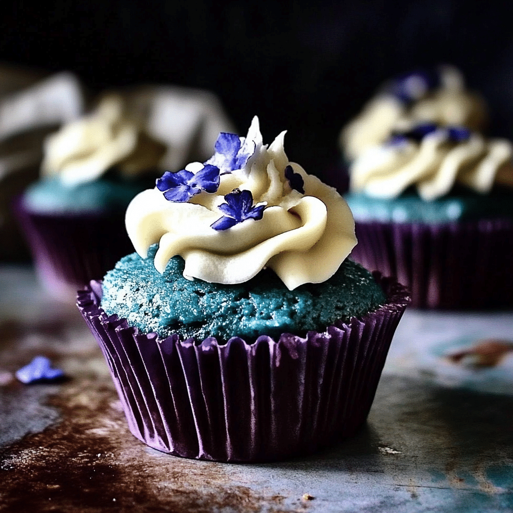 Naturally Blue Cupcakes, With Butterfly Pea Flower