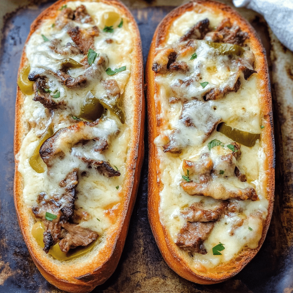 Philly Cheesesteak Cheesy Bread