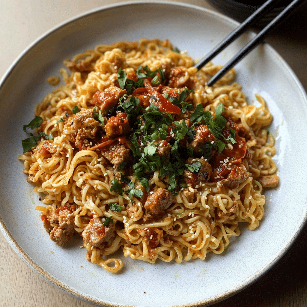  Spicy Ramen Noodles With Sausage