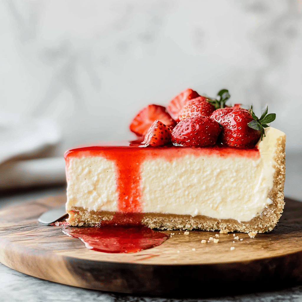 White Chocolate Strawberry Cheesecake