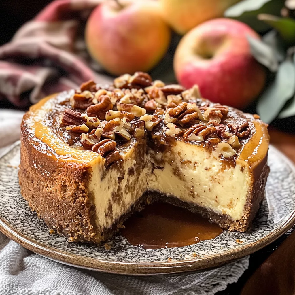 Apple Bottom Bourbon Pecan Cheesecake