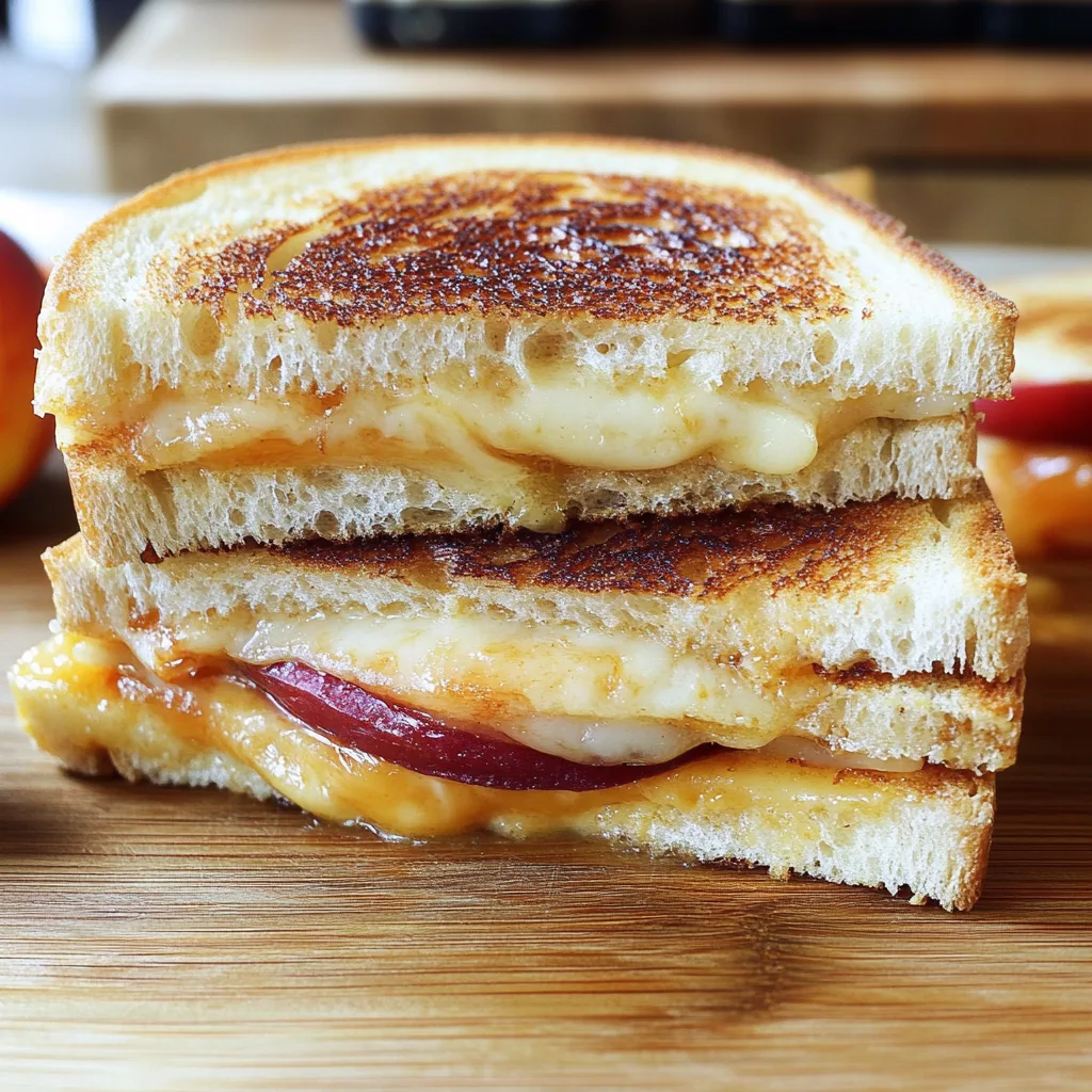 Honey Peach White Cheddar Grilled Cheese