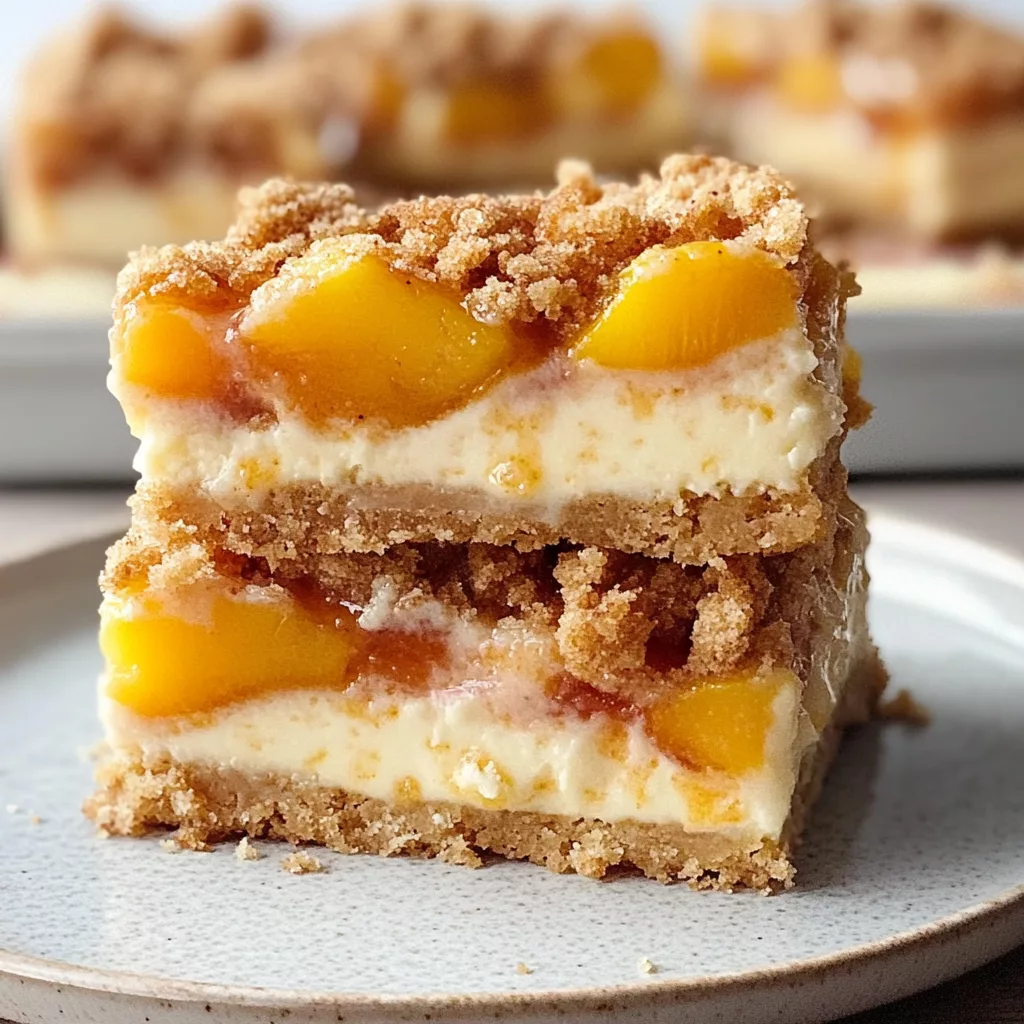 Peach Cobbler Cheesecake Bars