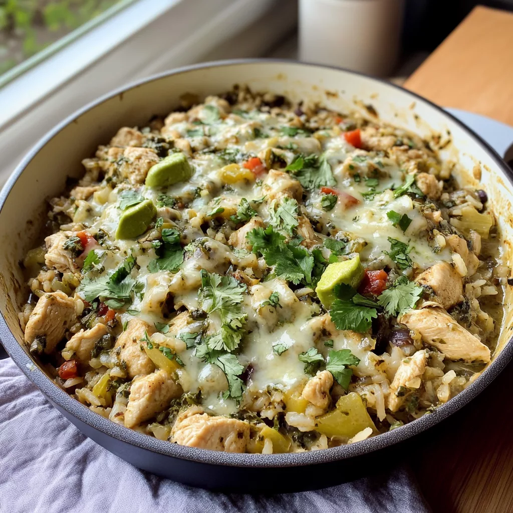 Salsa Verde Chicken & Rice Skillet