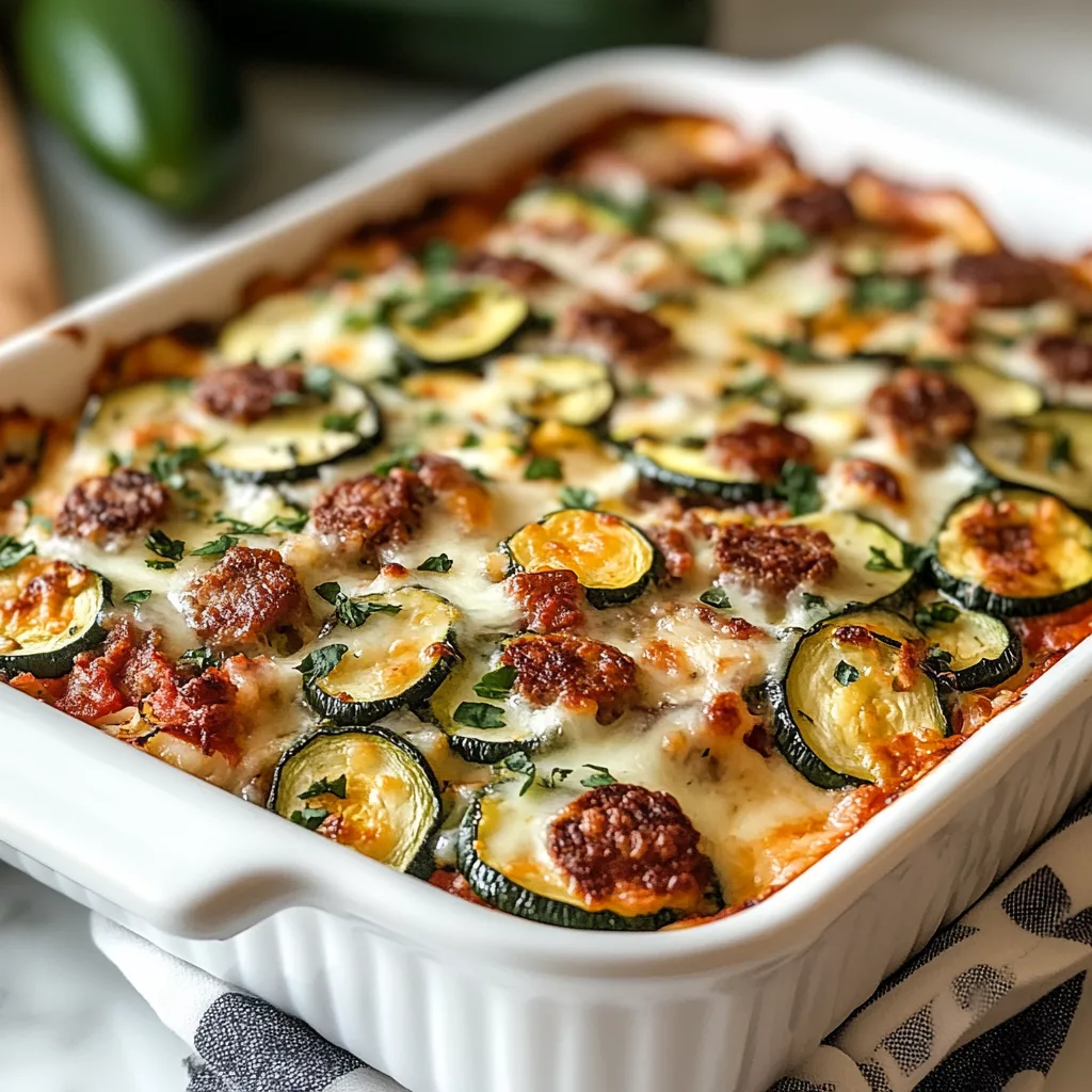 Keto Zucchini and Sausage Casserole
