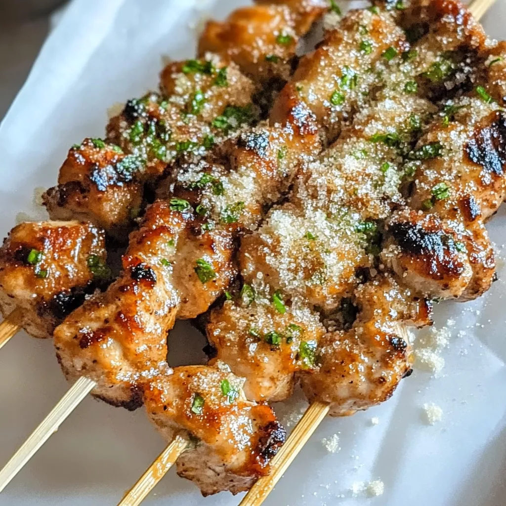 Ranch Garlic Parmesan Chicken Skewers