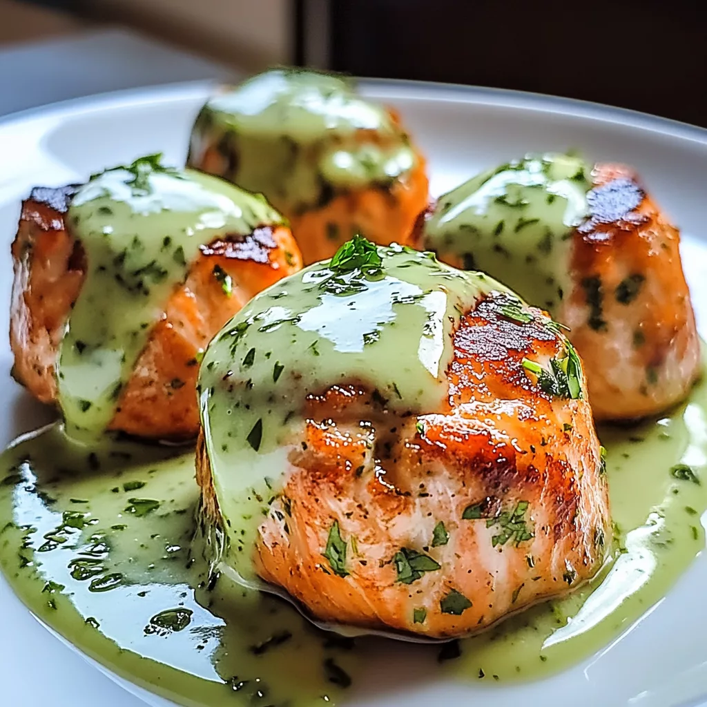 Salmon Balls with Creamy Avocado Sauce