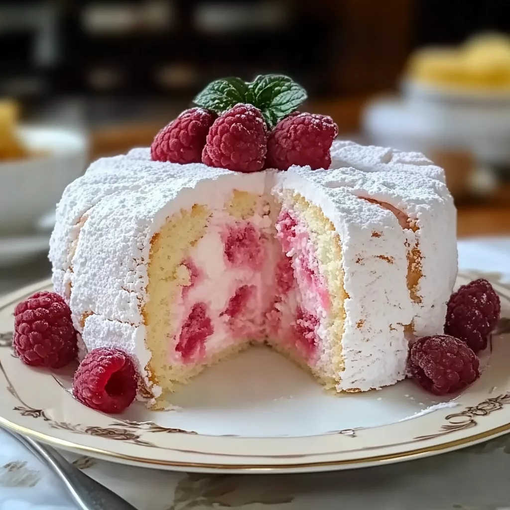 Raspberry Angel Food Cake
