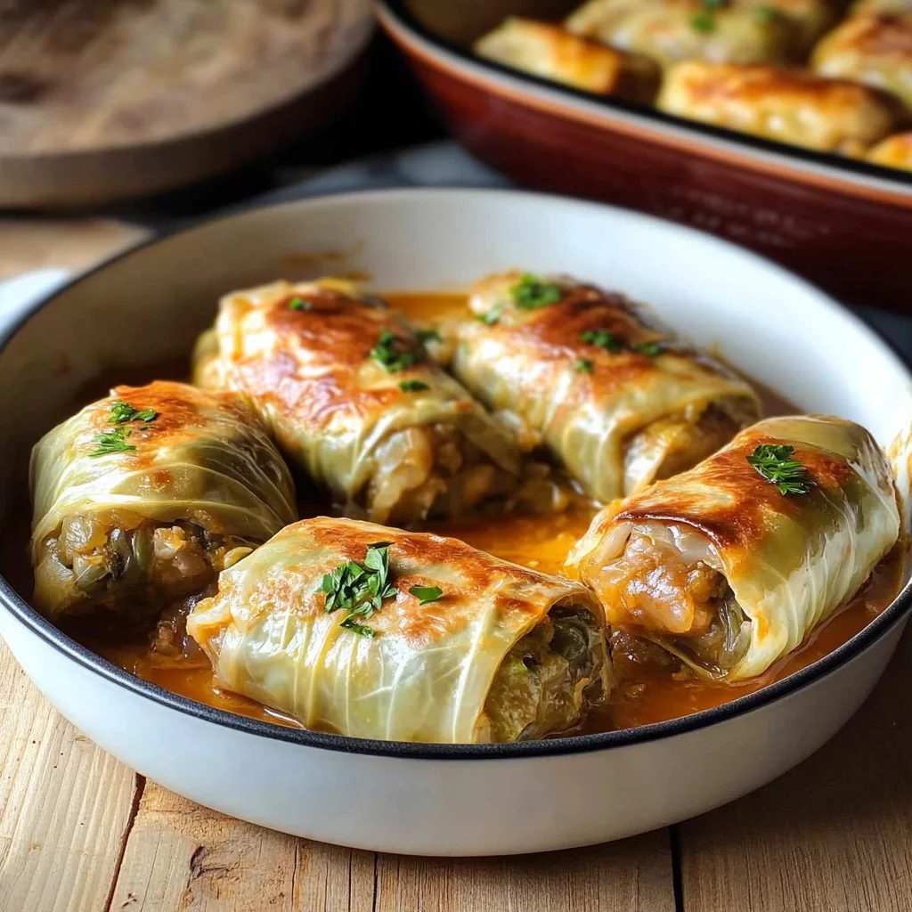 Vegan Cabbage Rolls (Mushrooms, Lentils)