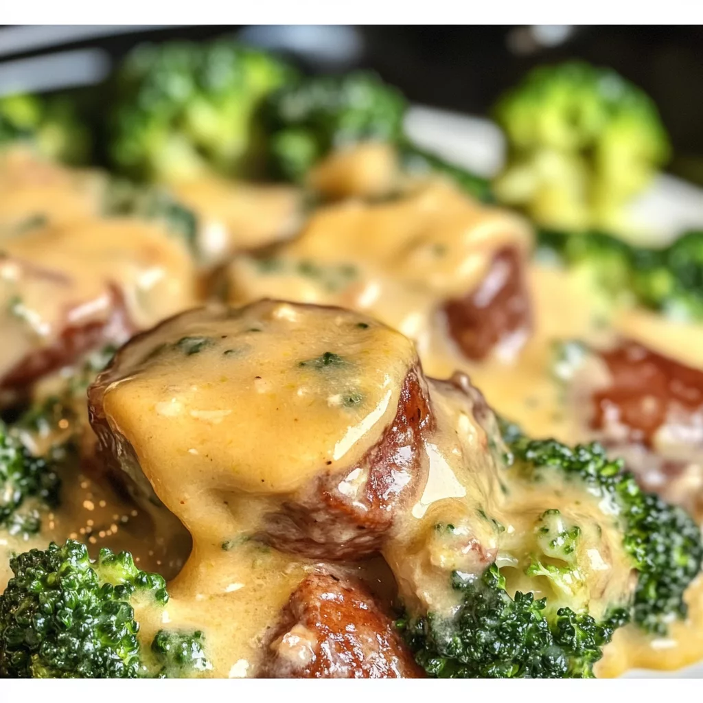 Keto Broccoli and Cauliflower Au Gratin With Sausage
