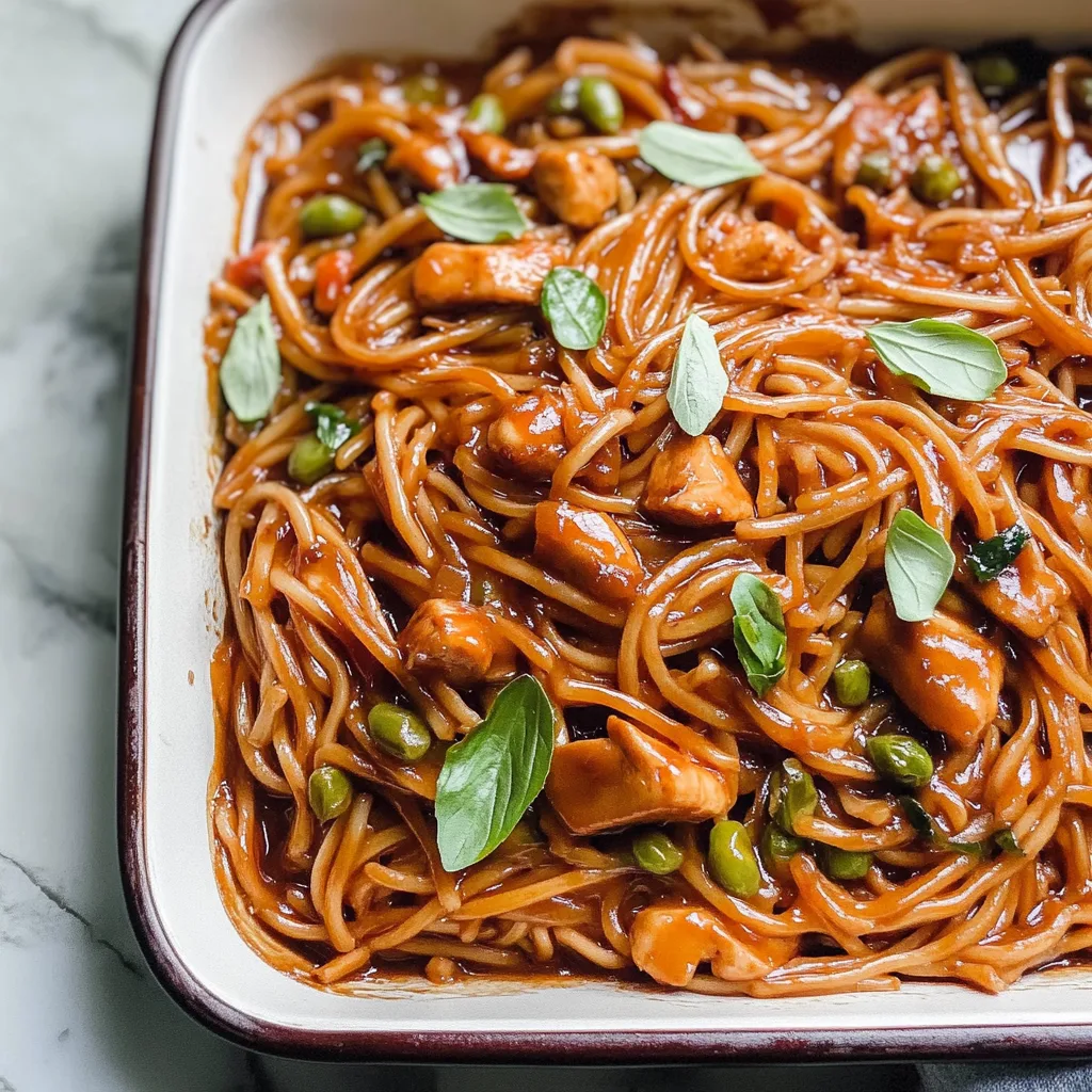 Baked Honey Garlic Chicken Noodles (Gluten Free)