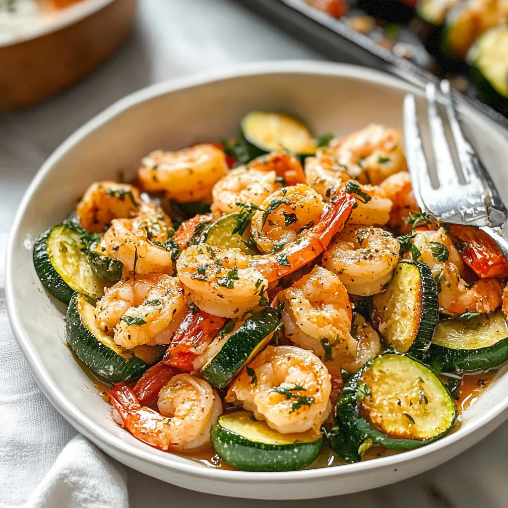 Garlic Parmesan Sheet Pan Shrimp with Zucchini
