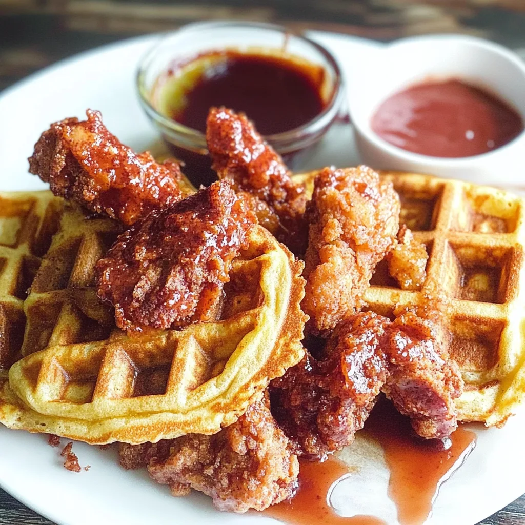 Red Velvet Waffles and Chicken