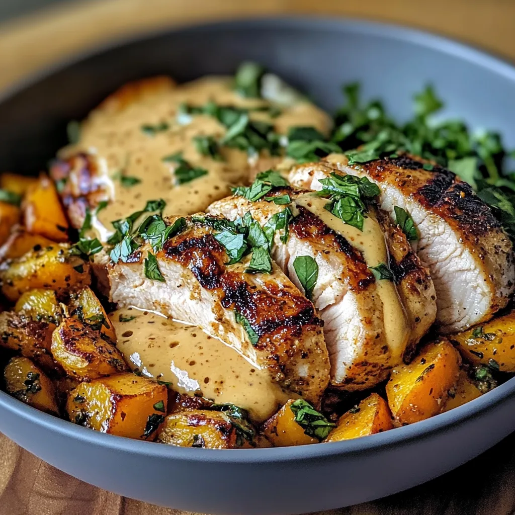 Tasty Maple Dijon Chicken & Sweet Potato Bowls