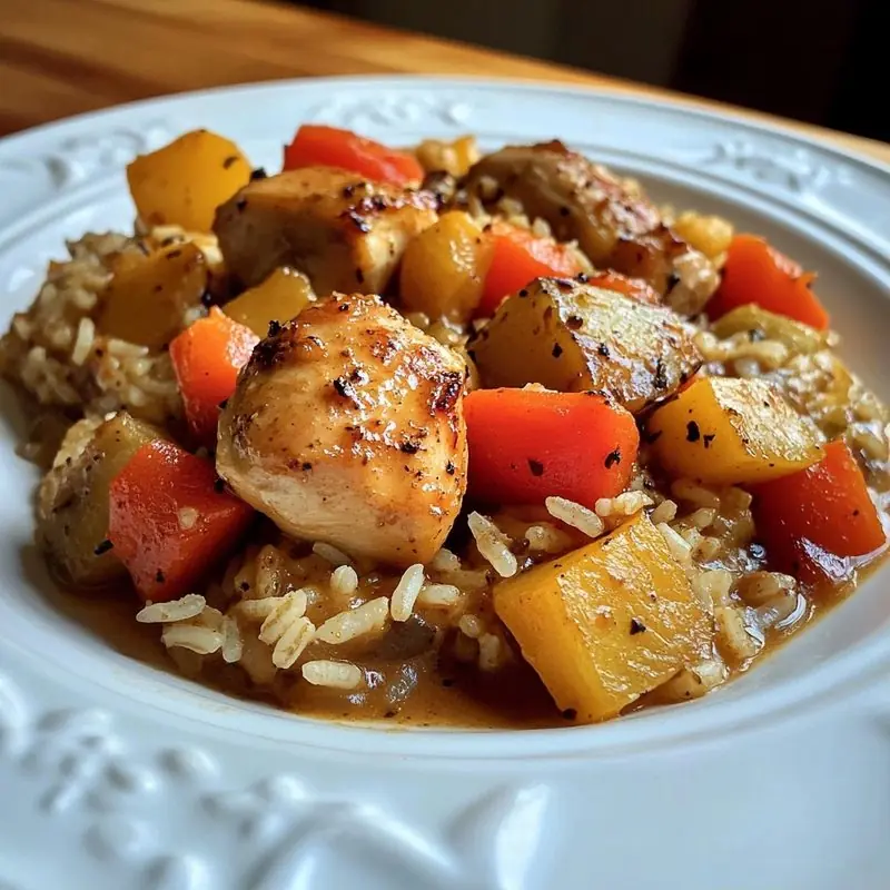 One Pan Chicken and Rice with Vegetables