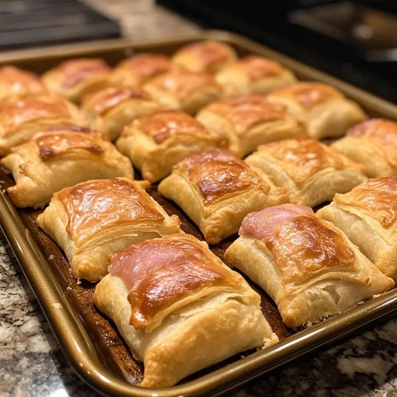 Pink and Blue Sheet Pan Pigs in a Blanket