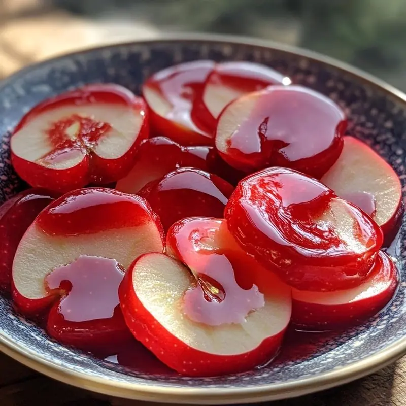 Candy Apple Slices with Classic Red Candy Coating