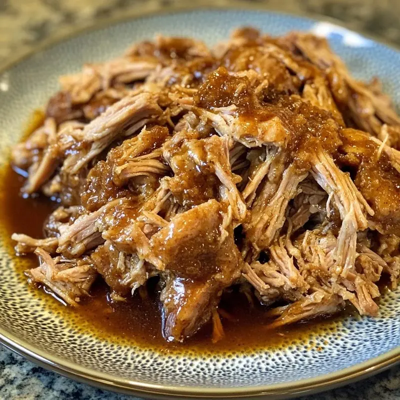 Slow Cooker Pulled Pork with Brown Sugar Bourbon Glaze